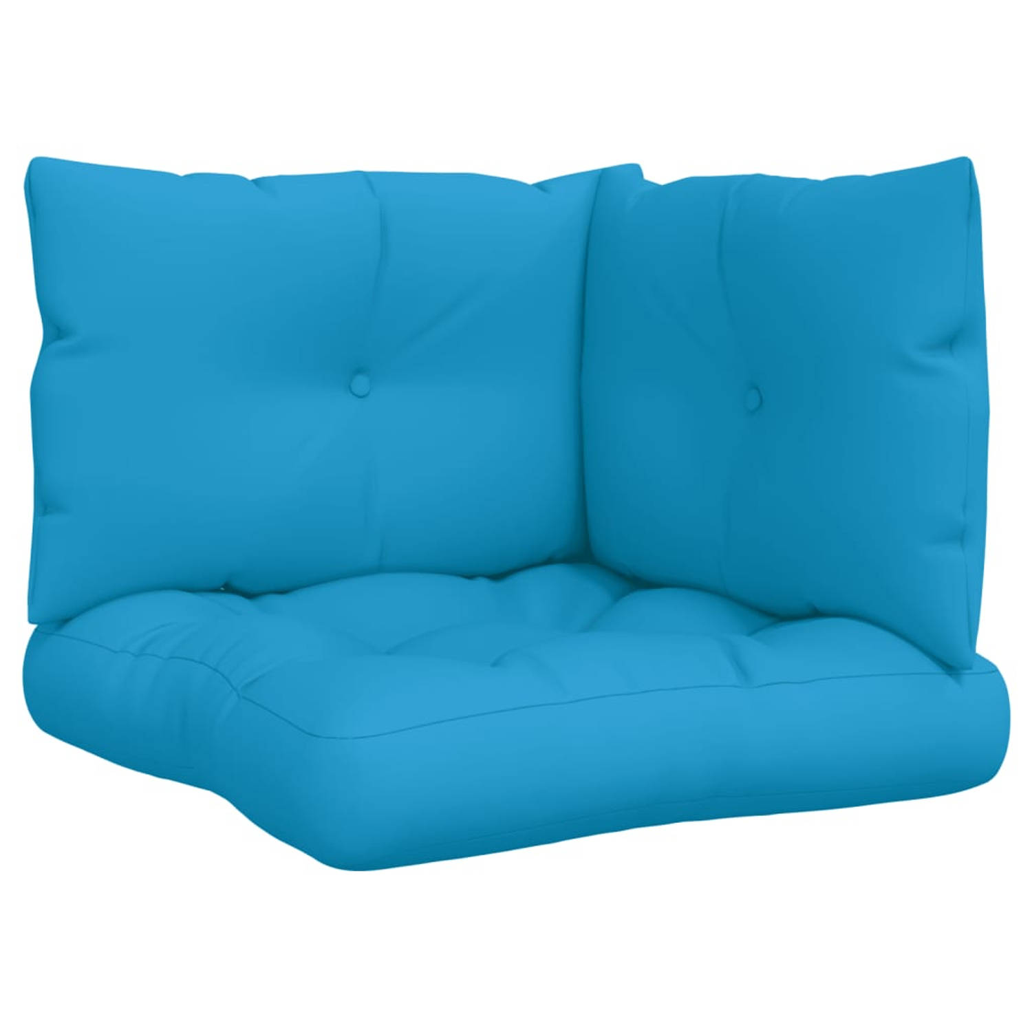 The Living Store Palletkussens - Blauw - Polyester - Comfortabel en duurzaam - 61.5 x 60 x 10 cm - Waterafstotend