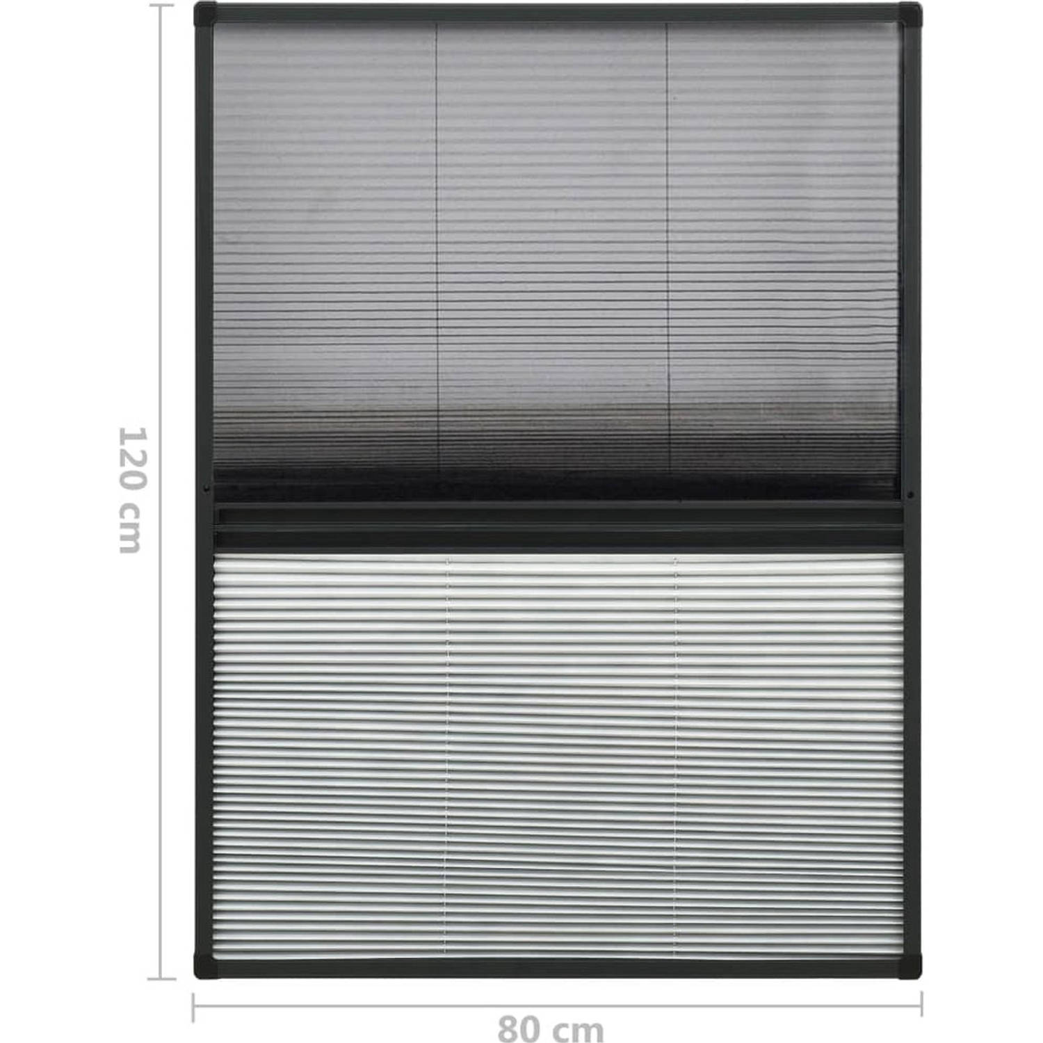 The Living Store Plissé Hor Dakraam - 80 x 120 cm - Hoogwaardig Fijn Gaas - Aluminium Frame