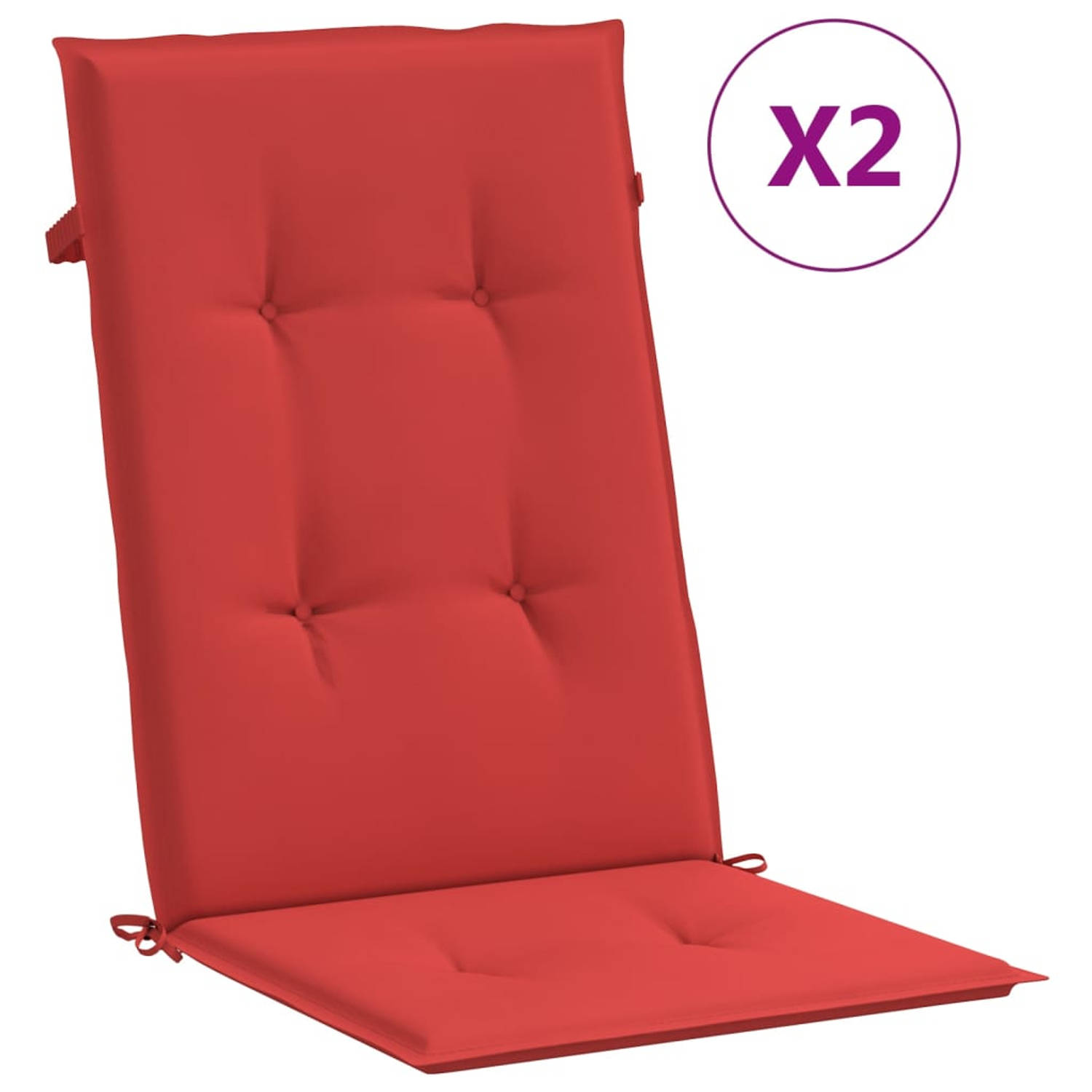 The Living Store Stoelkussen - Polyester - 120x50x3 cm - Rood