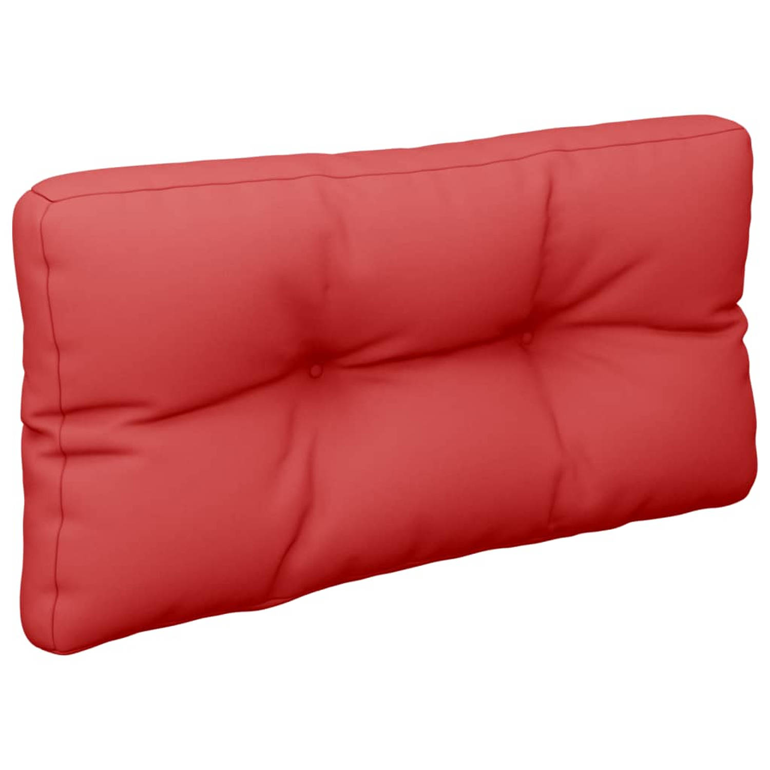 The Living Store Palletbank Rugkussen - 70x40x10 cm - Rood - 100% polyester