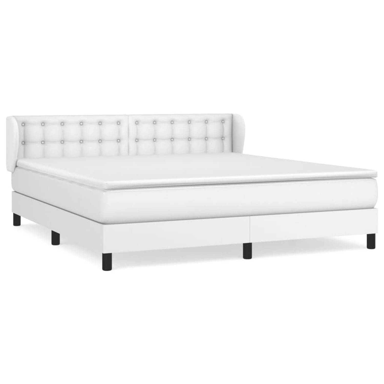 The Living Store Boxspring met matras kunstleer wit 180x200 cm - Boxspring - Boxsprings - Bed - Slaapmeubel - Boxspringbed - Boxspring Bed - Tweepersoonsbed - Bed Met Matras - Bedf