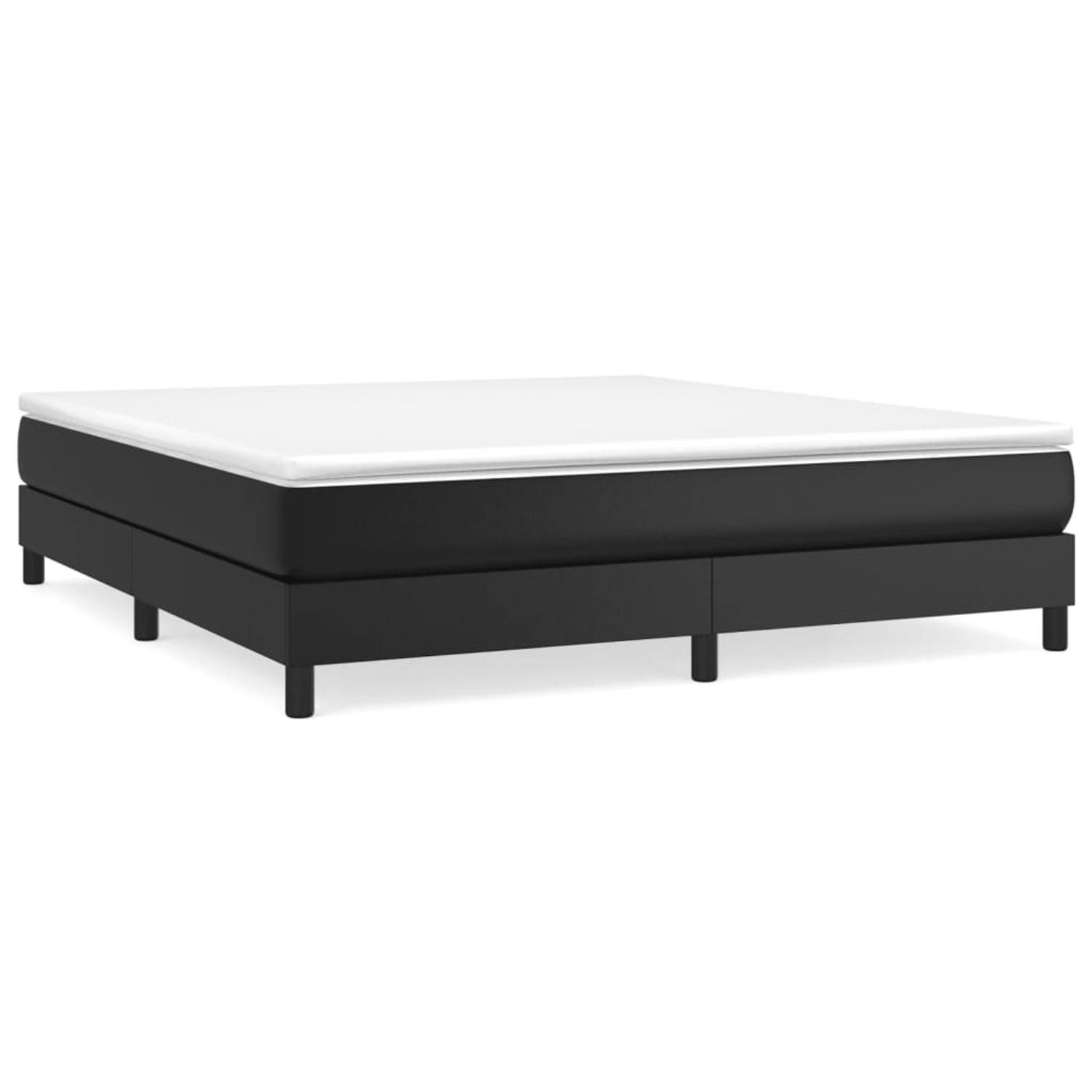 The Living Store Boxspring met matras kunstleer zwart 180x200 cm - Boxspring - Boxsprings - Bed - Slaapmeubel - Boxspringbed - Boxspring Bed - Tweepersoonsbed - Bed Met Matras - Be