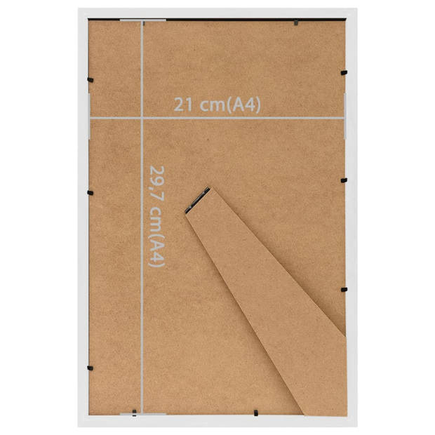 vidaXL Fotolijsten 5 st voor tafel 21x29,7 cm MDF wit