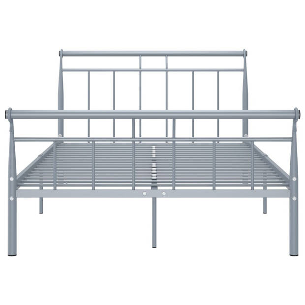 vidaXL Bedframe metaal grijs 120x200 cm