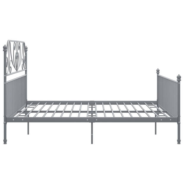 vidaXL Bedframe metaal grijs 180x200 cm