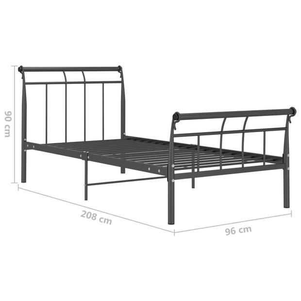 vidaXL Bedframe metaal zwart 90x200 cm