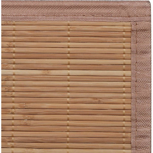 The Living Store Bamboe Mat - Moderne - Tapijt - 80 x 300 cm - PVC Anti-slip Onderkant - Bruin - Gemakkelijk Schoon te