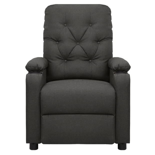 The Living Store Verstelbare Fauteuil - Luxe - Comfortabel - Donkergrijs - Stof - Metaal - 78.5x93x96.5cm -