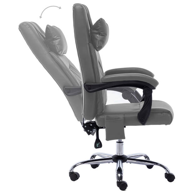 The Living Store Ergonomische Kantoorstoel - Massage- en Ligfunctie - Antraciet - 60 x 64 x (112 - 121) cm - Inclusief