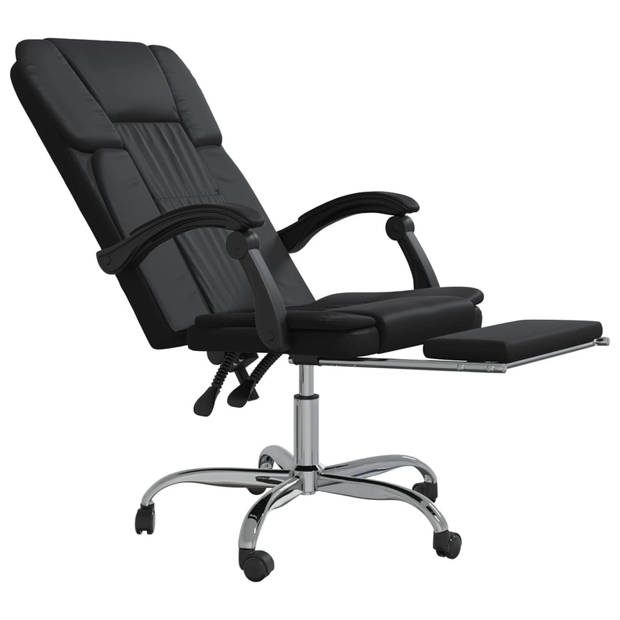 The Living Store Verstelbare bureaustoel - Zwart kunstleer - Duurzaam - Comfortabel - 63x56x122cm - Inclusief