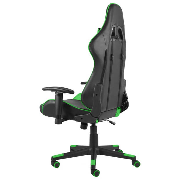 The Living Store Gamingstoel - Luxe Opvallende Stoel - Ergonomisch en Comfortabel - Groen/Zwart - 68 x 69 x (123-133)