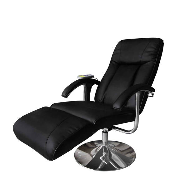 The Living Store Massagestoel - Zwart kunstleer - 137 x 68 x 104 (L x B x H) - Verstelbaar - Met verwarming -