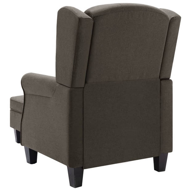 vidaXL Fauteuil met voetenbankje stof taupe