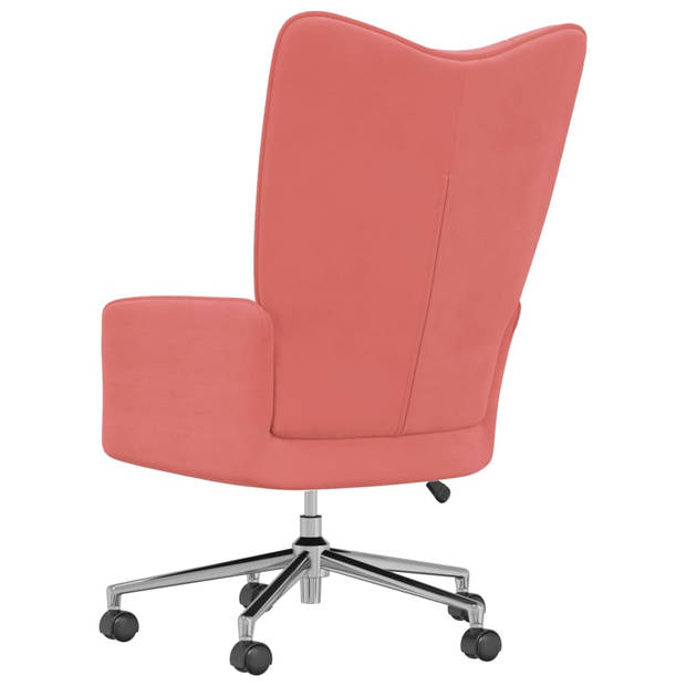 The Living Store Relaxstoel - chique en elegant - bureaustoel - Afmeting- 61.5 x 69 x (94.5 - 102) cm - Kleur- roze -
