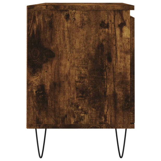 The Living Store TV-meubel Smoked Oak 104 x 35 x 50 cm - Opbergkast met vier vakken en stevig tafelblad - Gemaakt van