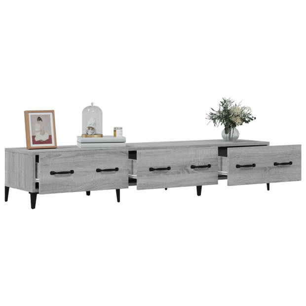 The Living Store TV-meubel - Grijs Sonoma Eiken - Media-kast met stevig materiaal - Voldoende opbergruimte - 150 x 34.5