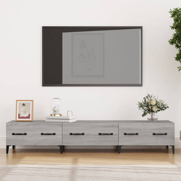 The Living Store TV-meubel - Grijs Sonoma Eiken - Media-kast met stevig materiaal - Voldoende opbergruimte - 150 x 34.5
