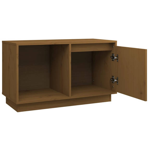 vidaXL Tv-meubel 74x35x44 cm massief grenenhout honingbruin