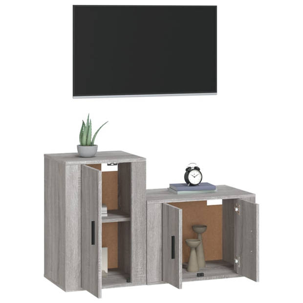 The Living Store TV-meubelset - Klassiek - Wandgemonteerd - Grijs Sonoma Eiken - 57 x 34.5 x 40 cm - 40 x 34.5 x 60 cm