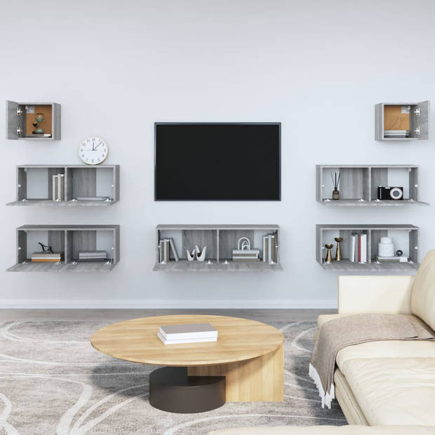 The Living Store Televisiekastenset - Klassiek - TV-meubel - 80x30x30 cm - 100x30x30 cm - 30.5x30x30 cm - Kleur-
