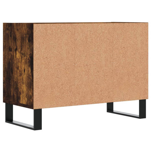 The Living Store Tv-meubel - Tv-kast met 4 vakken - Gerookt eiken - 69.5 x 30 x 50 cm - Stevig materiaal - Voldoende