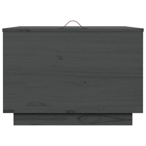 The Living Store Houten Opbergboxen - Massief grenenhout - Grijze kleur - Grote- 57 x 55 x 40 cm - Middelgrote- 45 x