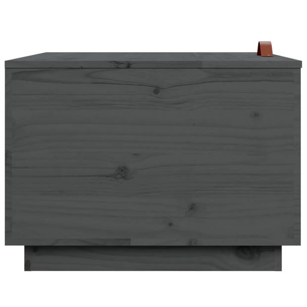 The Living Store Houten Opbergboxen - Massief grenenhout - Grijze kleur - Grote- 57 x 55 x 40 cm - Middelgrote- 45 x