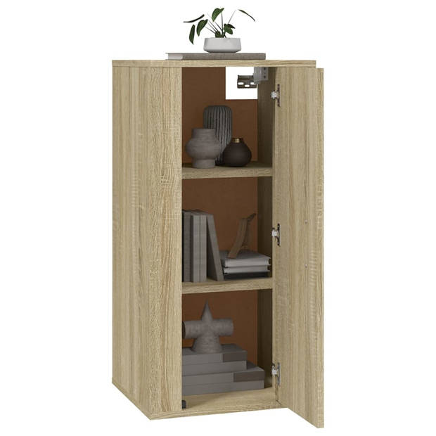The Living Store TV-meubel Sonoma Eiken - 40x34.5x80 cm - Wandgemonteerd - Multifunctioneel - Voldoende opbergruimte -