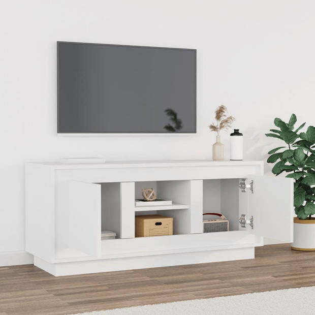 The Living Store TV-meubel - Trendy - Praktisch - Opbergruimte- 4 vakken - Stevig blad - Praktische deuren -