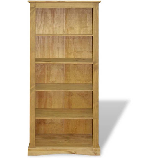 The Living Store Boekenkast Corona - Hoogwaardig grenenhout - 81 x 40 x 170 cm - Bruin - Met 5 schappen - Eenvoudig te