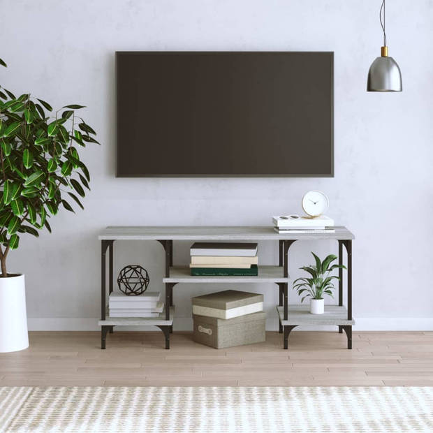 The Living Store Tv-meubel - Trendy - Televisiekast - Afmetingen- 102 x 35 x 45.5 cm - Kleur- Grijs Sonoma Eiken - Ken-