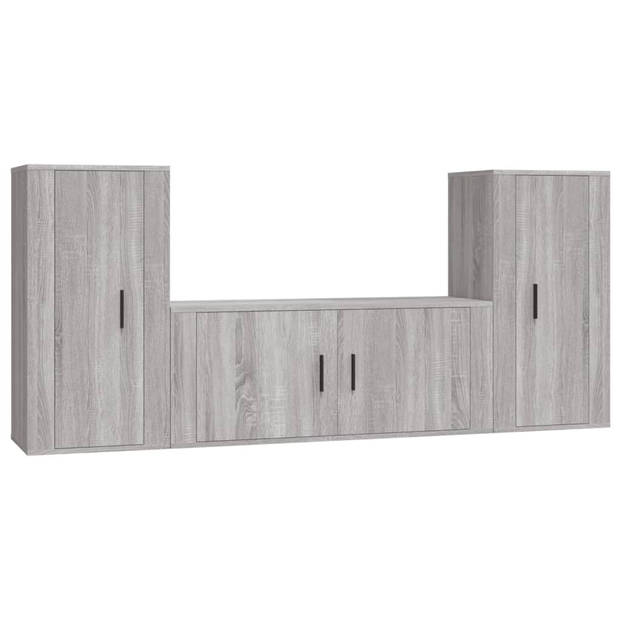 The Living Store Televisiemeubelset - Classic s - Wandgemonteerd - 100 x 34.5 x 40 cm - Grijs Sonoma Eiken - Hoge