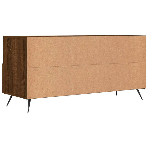 The Living Store TV-meubel - Bruineiken - 102 x 36 x 50 cm - Opbergruimte voor tijdschriften - dvds -