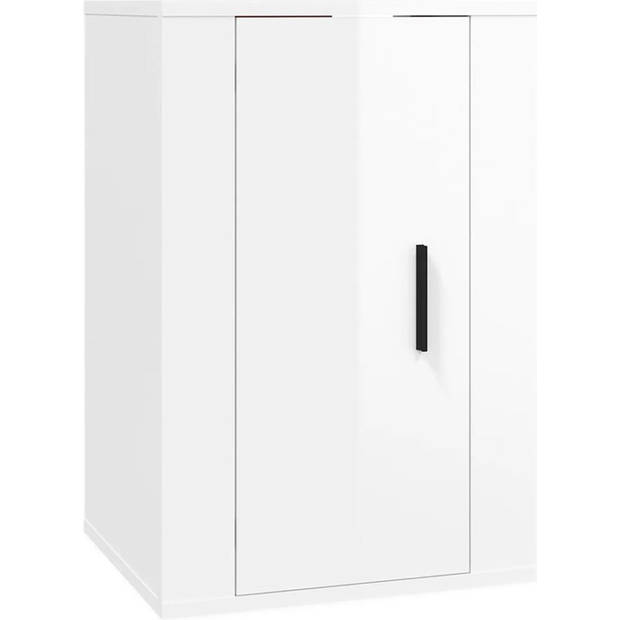 The Living Store Televisiekastenset - Klassiek - Hoogglans Wit -100x34.5x40cm - 40x34.5x60cm (3x)