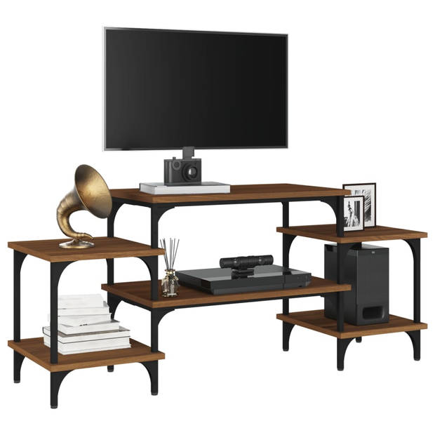 The Living Store TV-meubel - trendy en praktisch - opbergruimte - stevig blad - aanpasbare poten - kleur- bruineiken -
