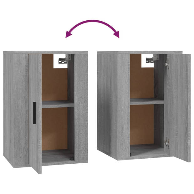 The Living Store Televisiekastenset - Grijs Sonoma Eiken - 57 x 34.5 x 40 cm en 40 x 34.5 x 60 cm - Wandgemonteerd