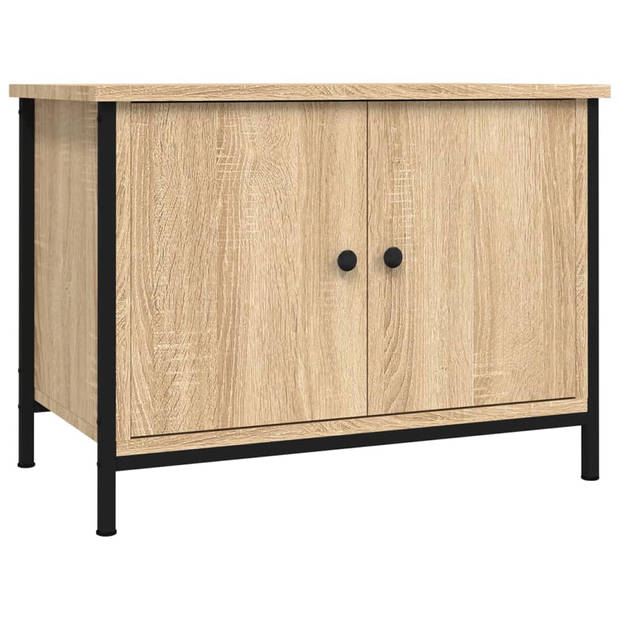 The Living Store TV-Meubel Sonoma Eiken - Duurzaam Hout - 60 x 35 x 45 cm - Opbergruimte - Stevig Blad - Praktische