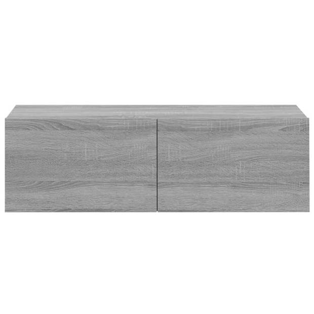 The Living Store Wandgemonteerd Tv-meubel - Klassiek - Tv-meubel - 100 x 30 x 30 cm - Kleur- grijs sonoma eiken -