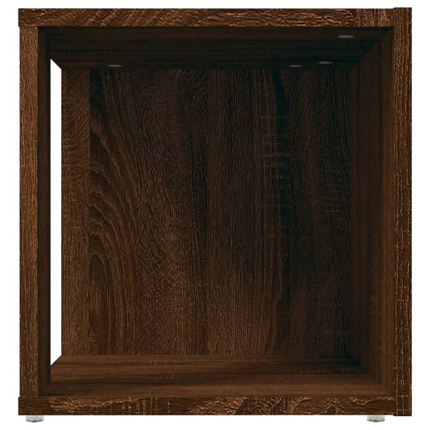 vidaXL Bijzettafel 33x33x34,5 cm bewerkt hout bruin eikenkleur