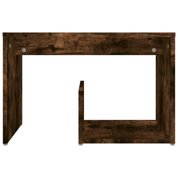 The Living Store Woonkamertafel Gerookt Eiken - 59x36x38 cm - Praktisch en Trendy