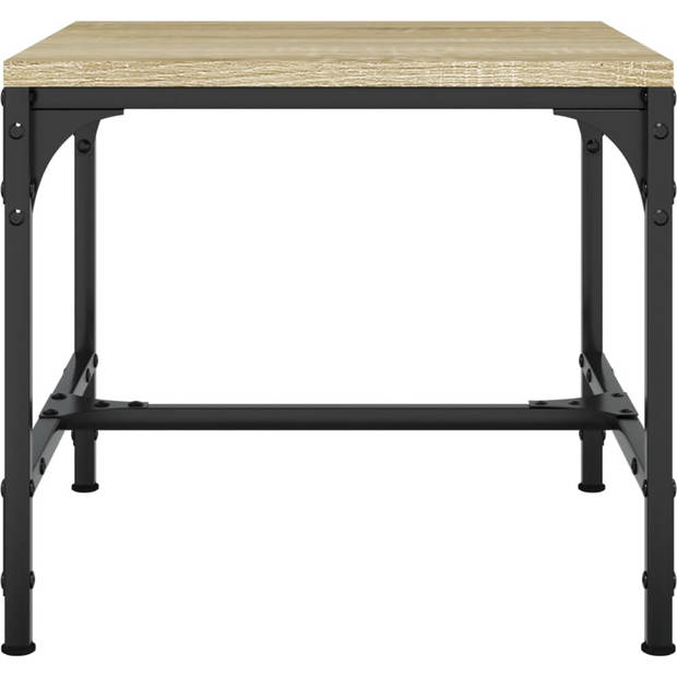 The Living Store Salontafel Industrieel - Sonoma Eiken - 50 x 50 x 35 cm