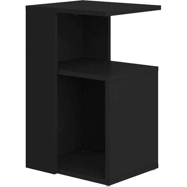 The Living Store Woonkamertafel - zwart spaanplaat - 36x30x56 cm - stabiel oppervlak