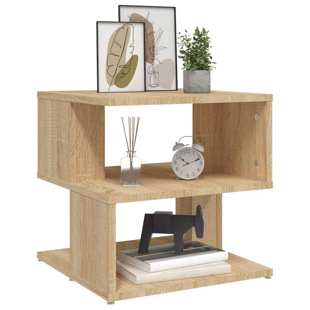 The Living Store Praktische woonkamertafel - 40 x 40 x 40 cm - Sonoma eiken - Montage vereist