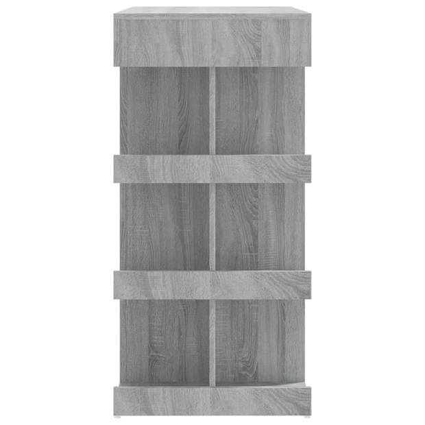 The Living Store Bartafel - Grijs Sonoma Eiken - 100 x 50 x 101.5 cm - Duurzaam en Stabiel