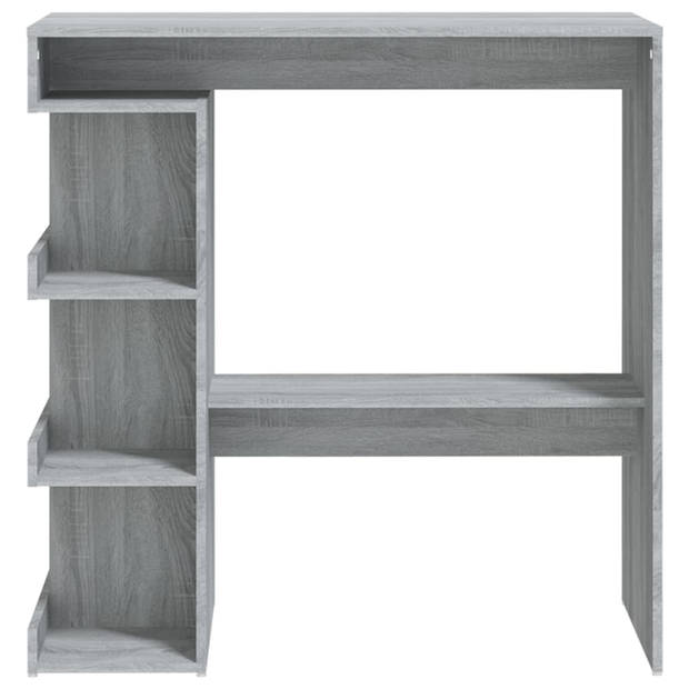 The Living Store Bartafel - Grijs Sonoma Eiken - 100 x 50 x 101.5 cm - Duurzaam en Stabiel