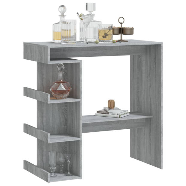 The Living Store Bartafel - Grijs Sonoma Eiken - 100 x 50 x 101.5 cm - Duurzaam en Stabiel