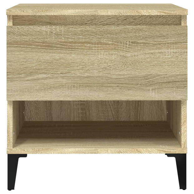 vidaXL Bijzettafels 2 st 50x46x50 cm bewerkt hout sonoma eikenkleurig