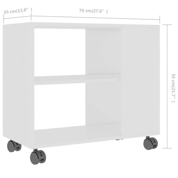 vidaXL Bijzettafel 70x35x55 cm bewerkt hout wit