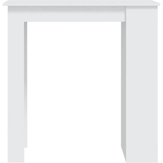 The Living Store Bartafel - Moderne witte bartafel - 102 x 50 x 103.5 cm - Met 3 opbergvakken - Duurzaam en stabiel