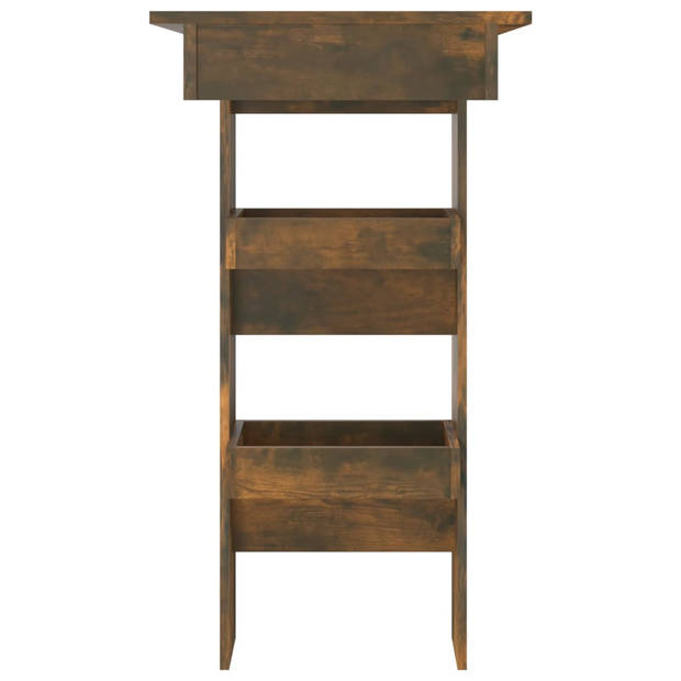 The Living Store Wandgemonteerde bartafel - Smoked Oak - 102 x 45 x 103.5 cm - Stabiele constructie - opslagfunctie